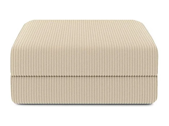 Pouf modulable et convertible - Velours côtelé - Beige