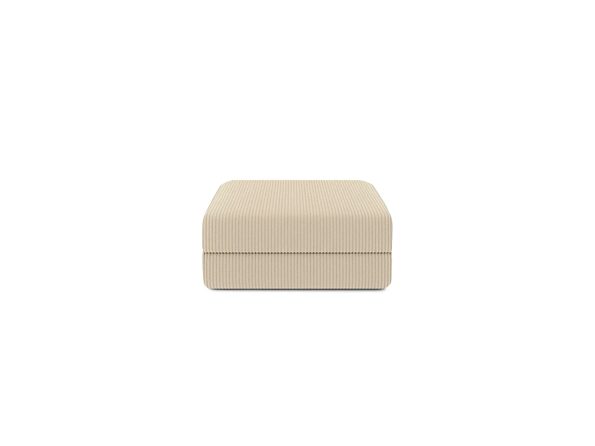 Pouf modulable et convertible - Velours côtelé - Beige
