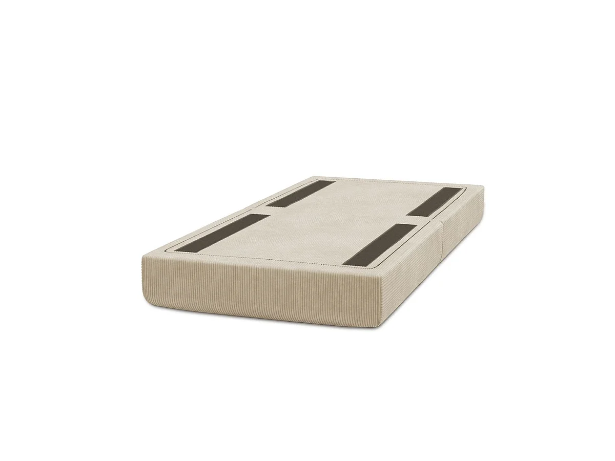 Pouf modulable et convertible - Velours côtelé - Beige