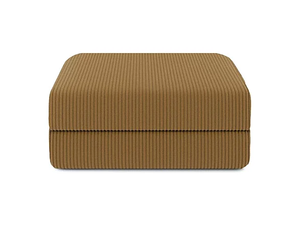Pouf modulable et convertible - Velours côtelé - Jaune