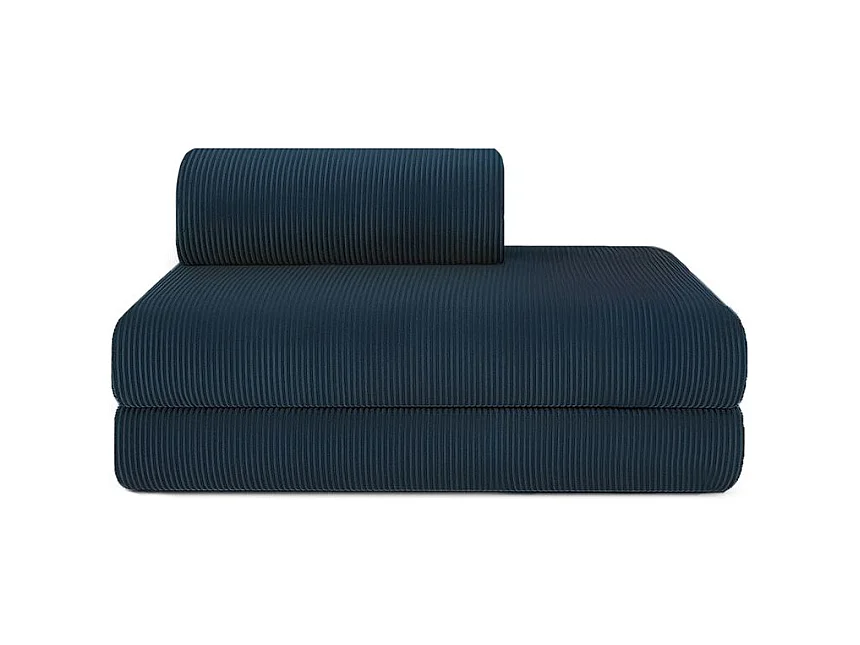 Canapé d'angle modulable et convertible 5 places - Velours côtelé - Bleu