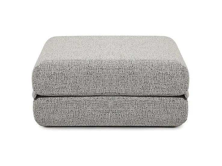 Pouf modulable et convertible - Tissu tweed - Gris