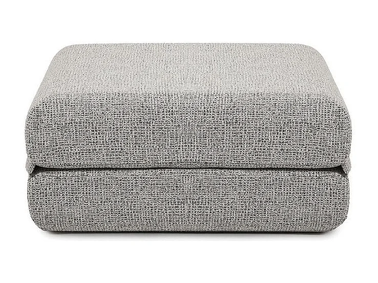 Pouf modulable et convertible - Tissu tweed - Gris