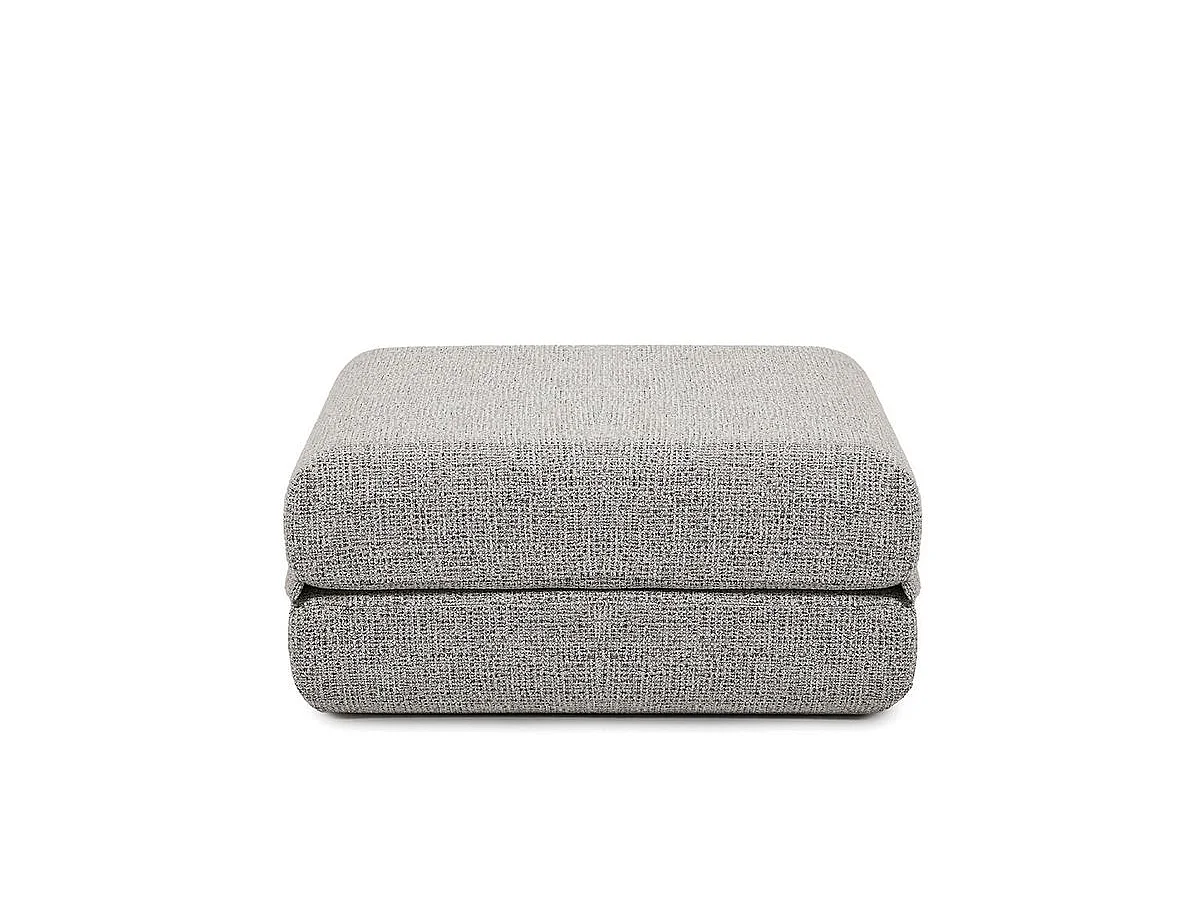 Pouf modulable et convertible - Tissu tweed - Gris