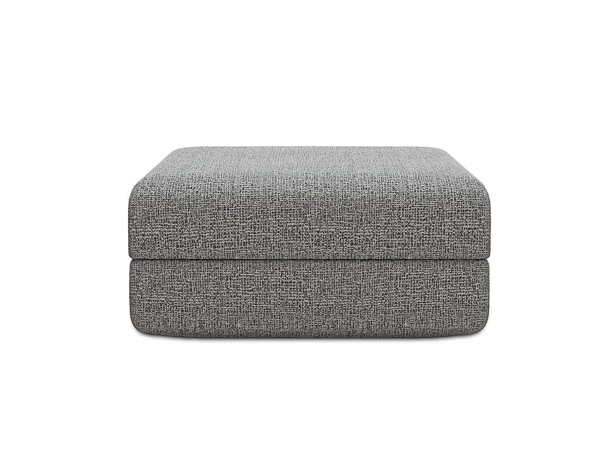 Pouf modulable et convertible - Tissu tweed - Gris