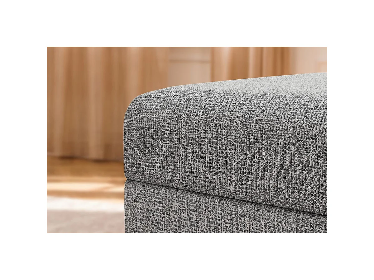 Pouf modulable et convertible - Tissu tweed - Gris