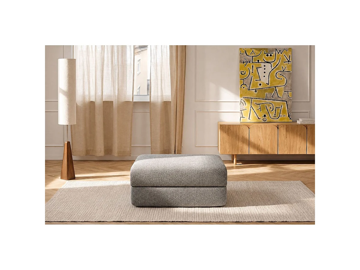 Pouf convertible et modulable - Tissu tweed Gris