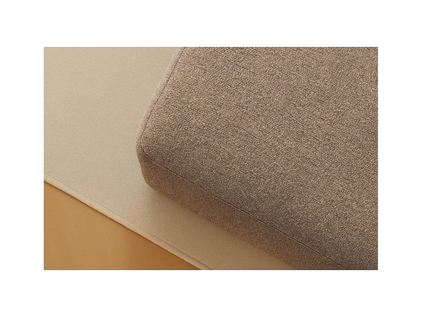 Pouf modulable et convertible - Tissu lisse - Marron