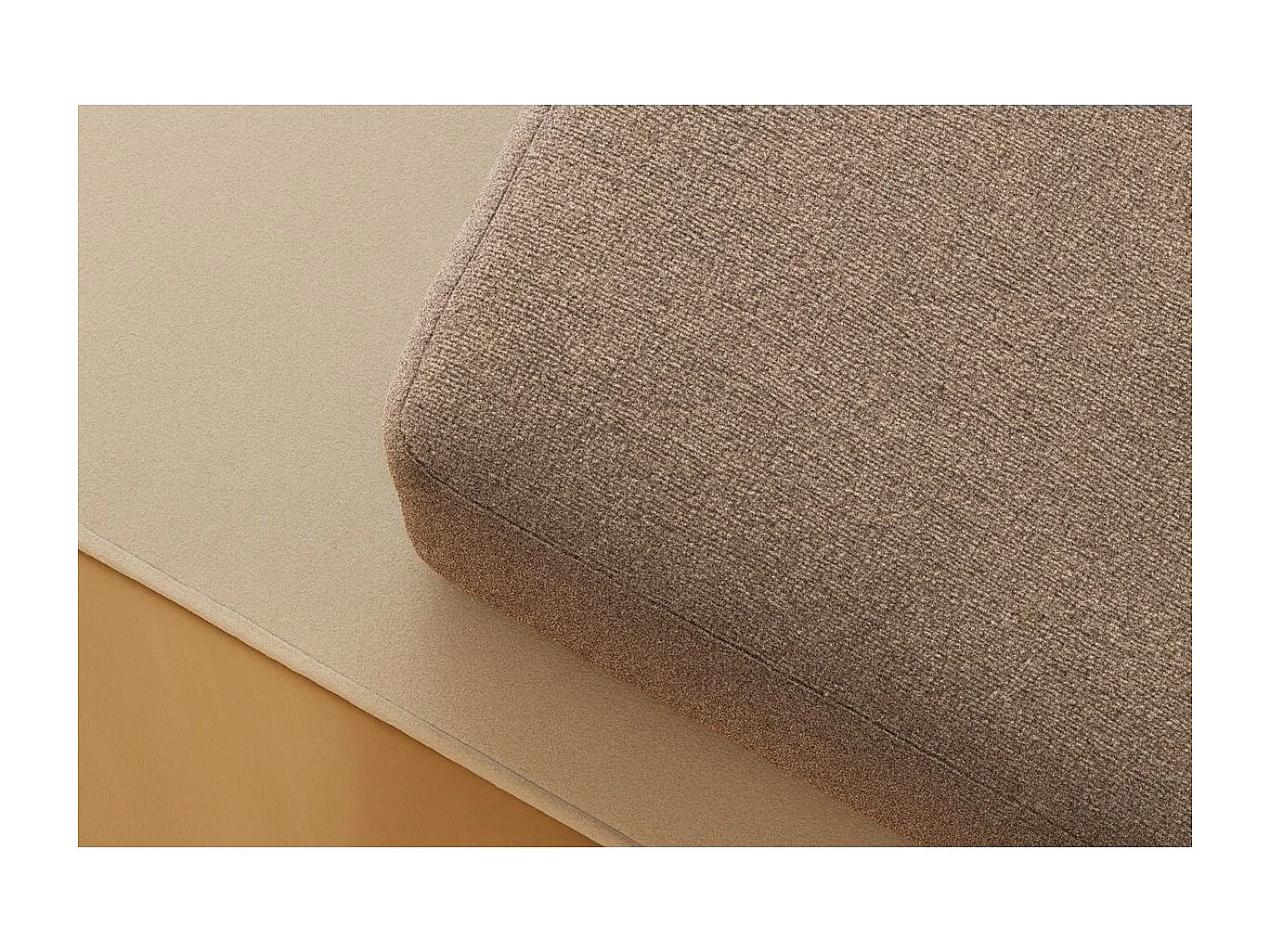 Pouf modulable et convertible - Tissu lisse - Marron