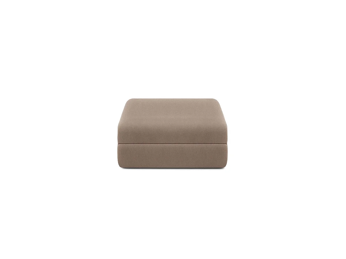 Pouf modulable et convertible - Tissu lisse - Marron