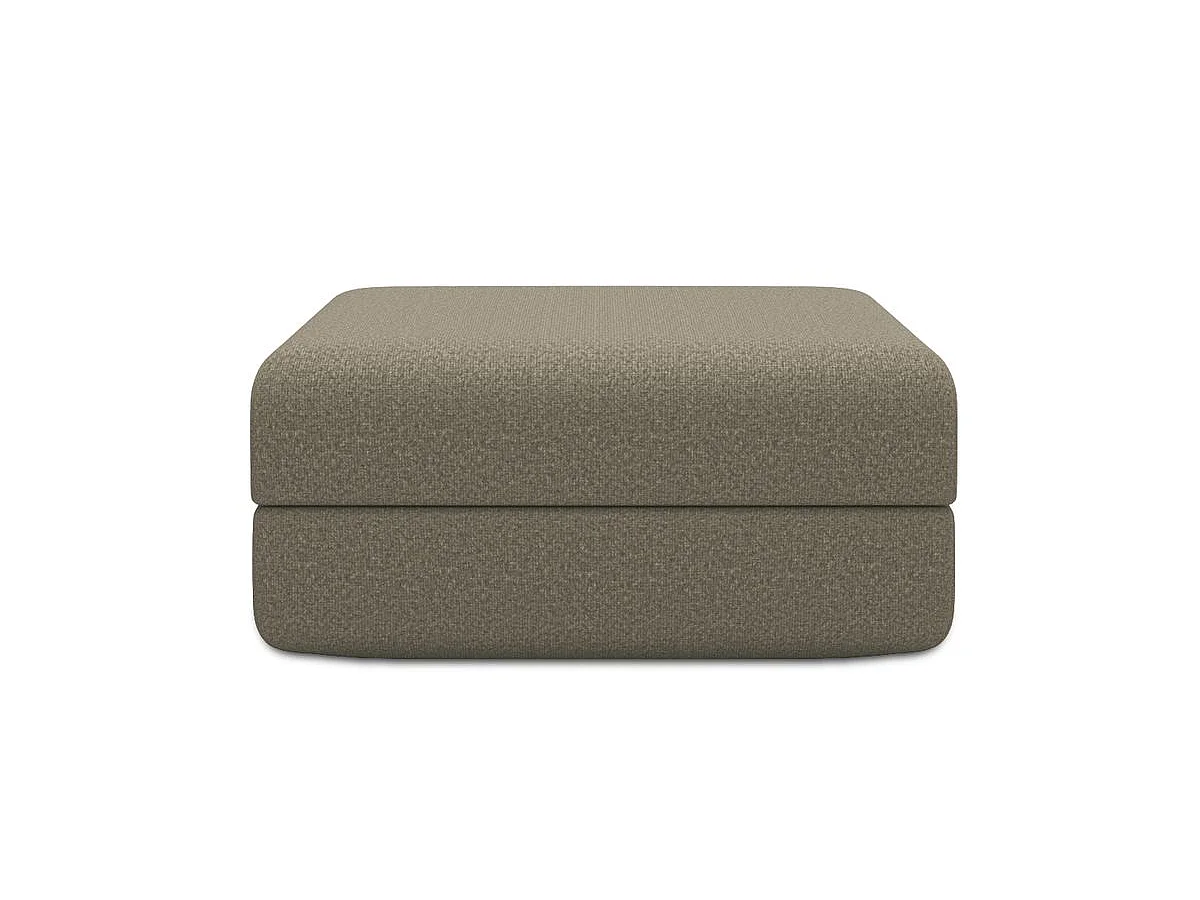 Pouf modulable et convertible - Tissu lisse - Marron