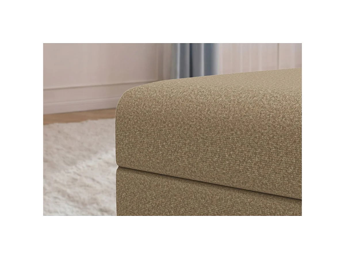 Pouf modulable et convertible - Tissu lisse - Marron