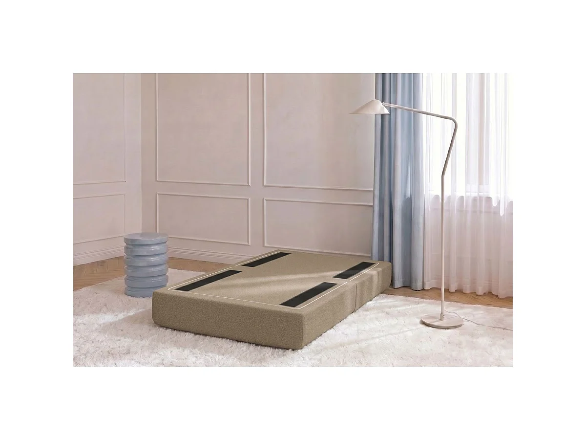 Pouf modulable et convertible - Tissu lisse - Marron