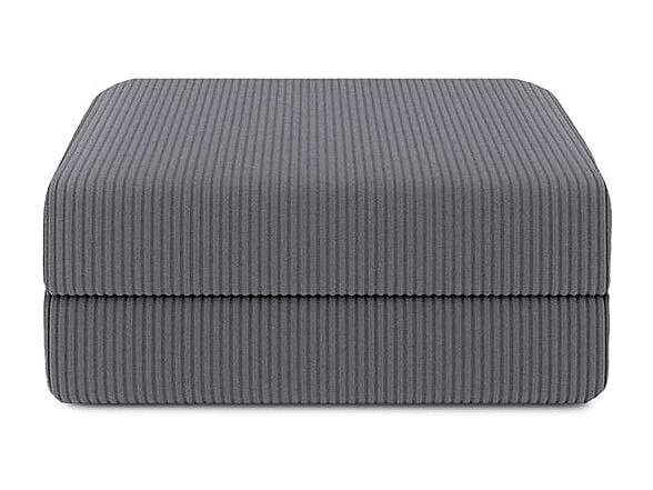 Pouf modulable et convertible - Velours côtelé - Gris