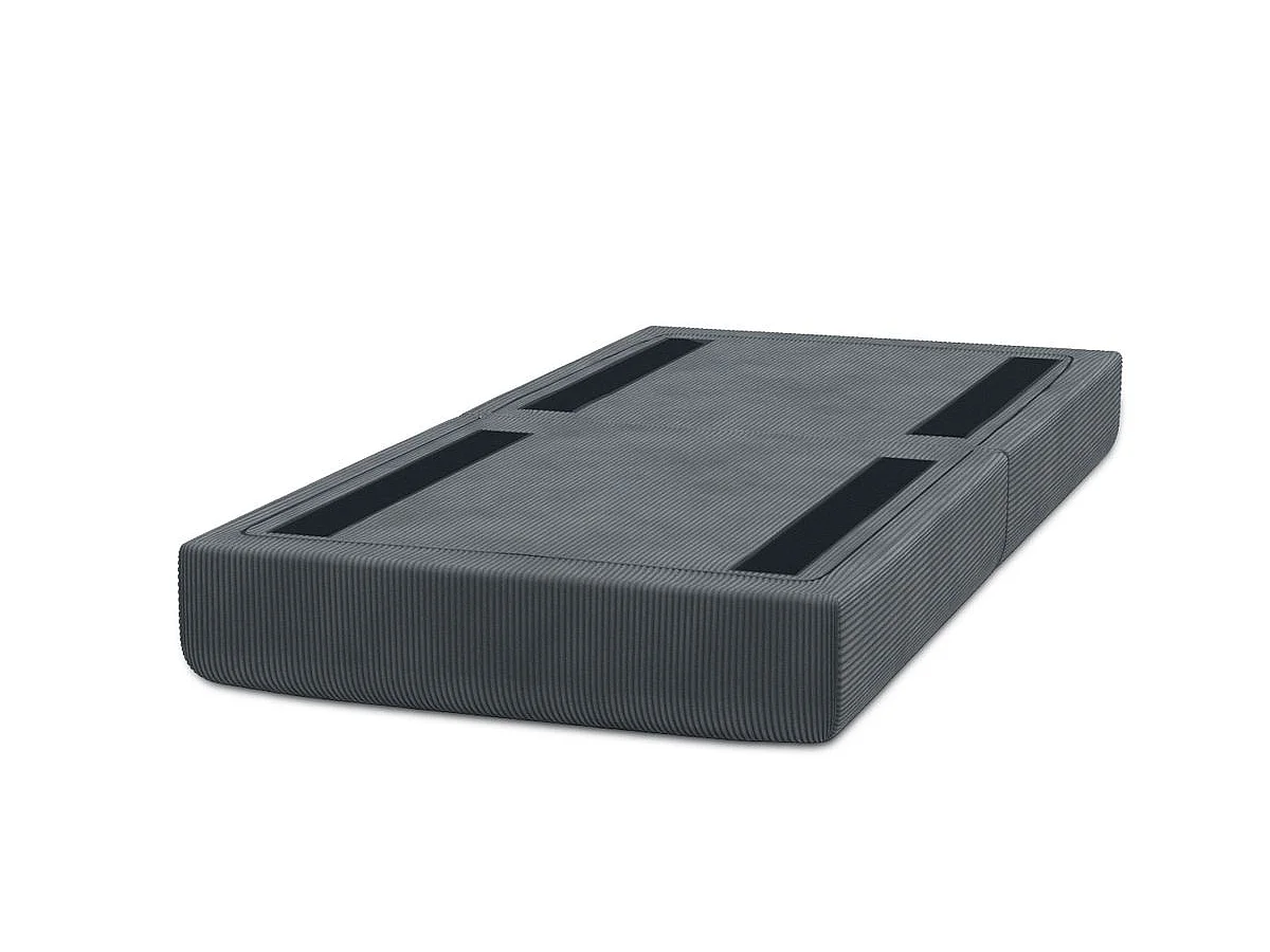 Pouf modulable et convertible - Velours côtelé - Gris