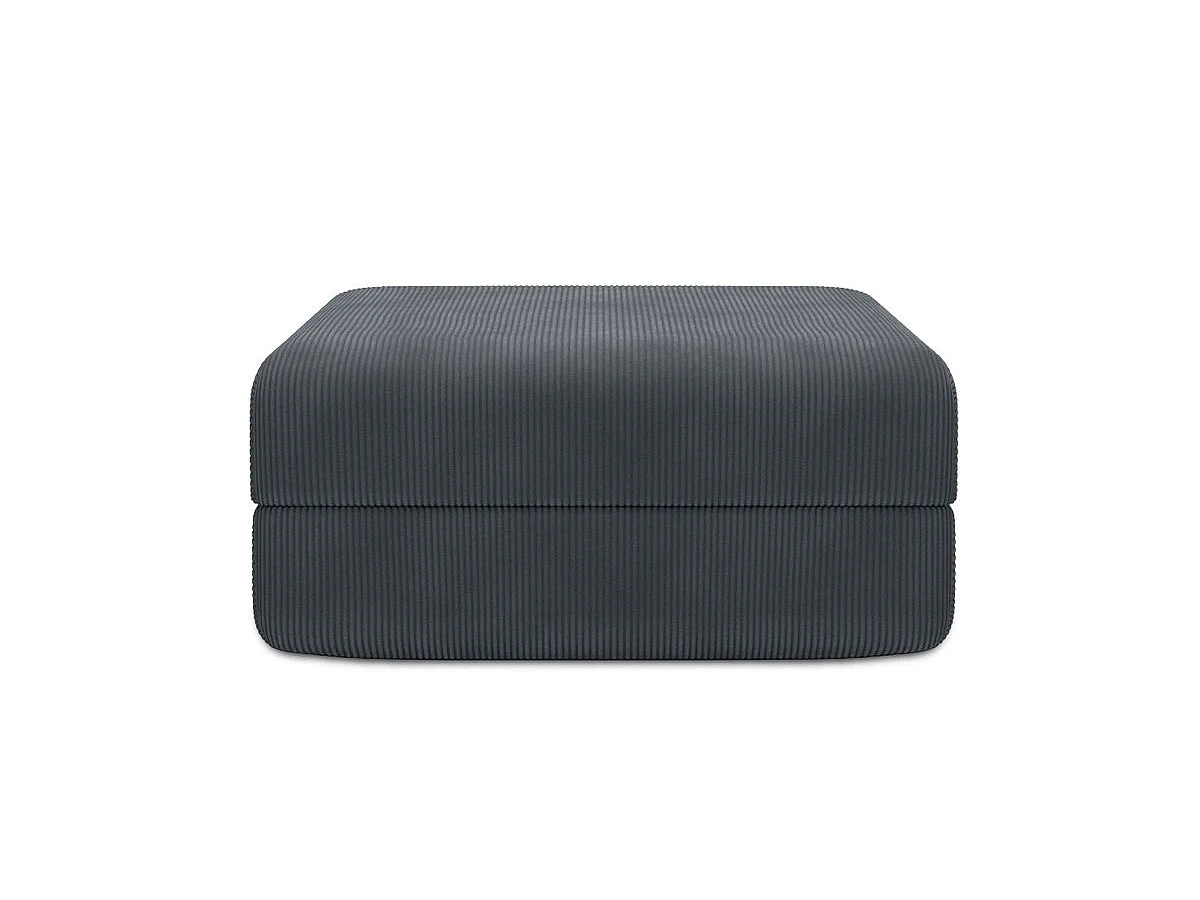 Pouf modulable et convertible - Velours côtelé - Gris