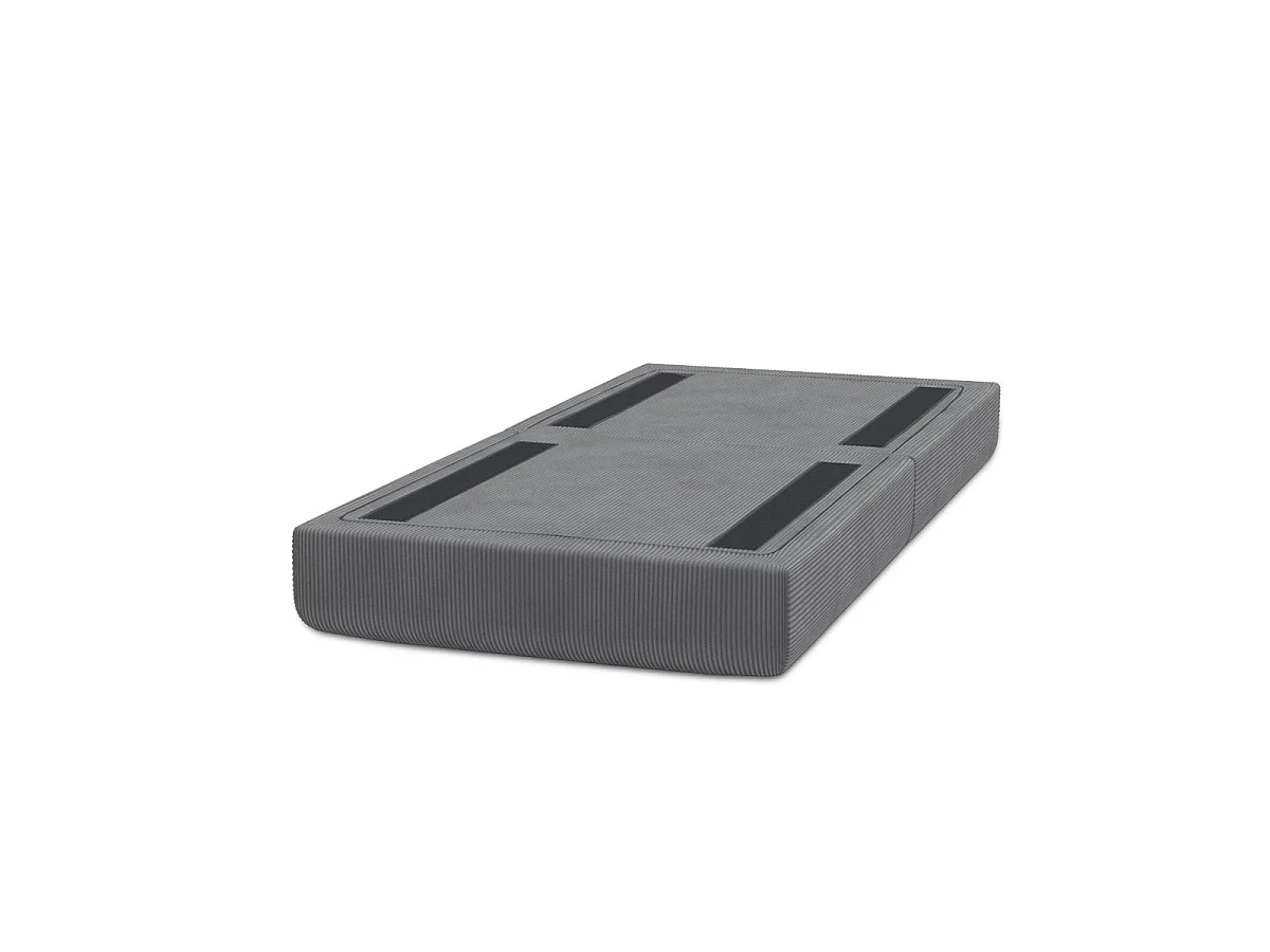 Pouf modulable et convertible - Velours côtelé - Gris