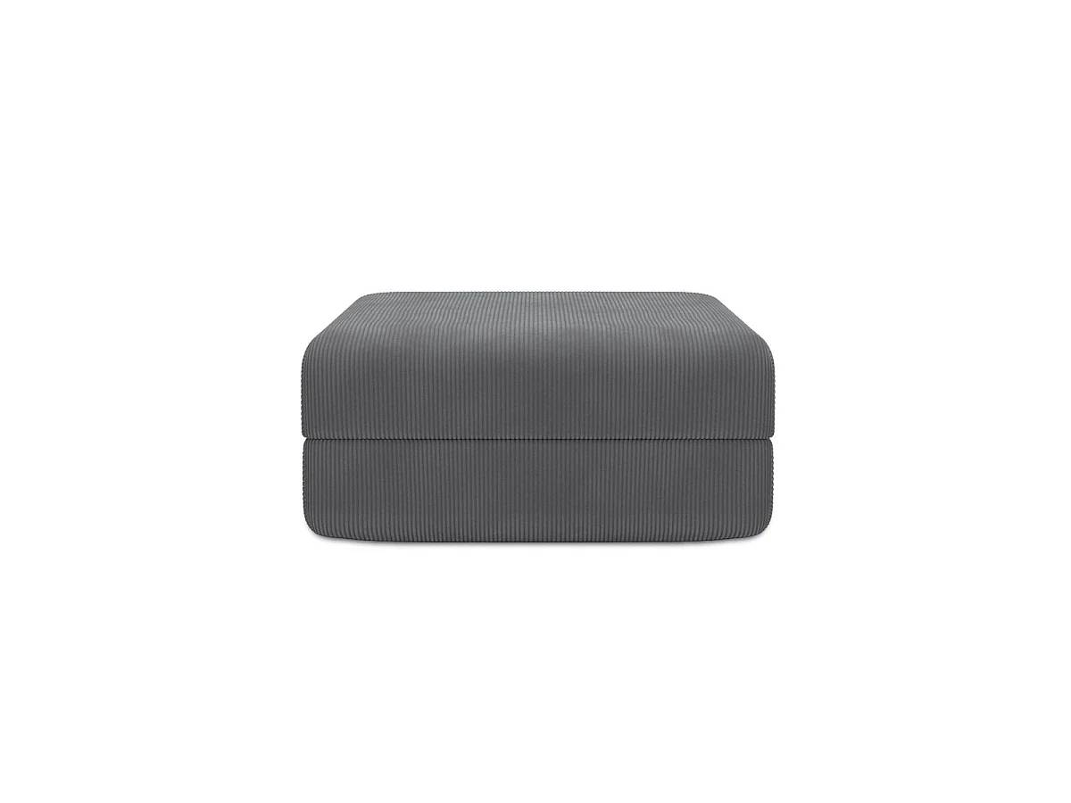 Pouf modulable et convertible - Velours côtelé - Gris