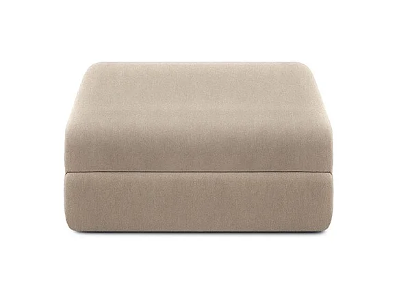Pouf modulable et convertible - Tissu lisse - Taupe
