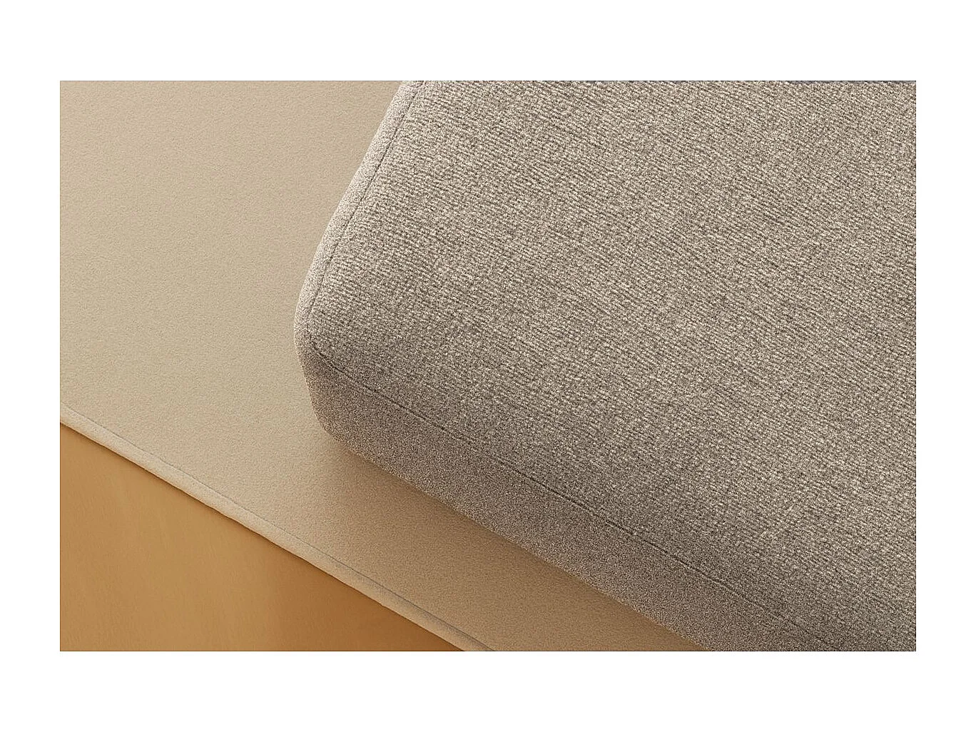 Pouf modulable et convertible - Tissu lisse - Taupe