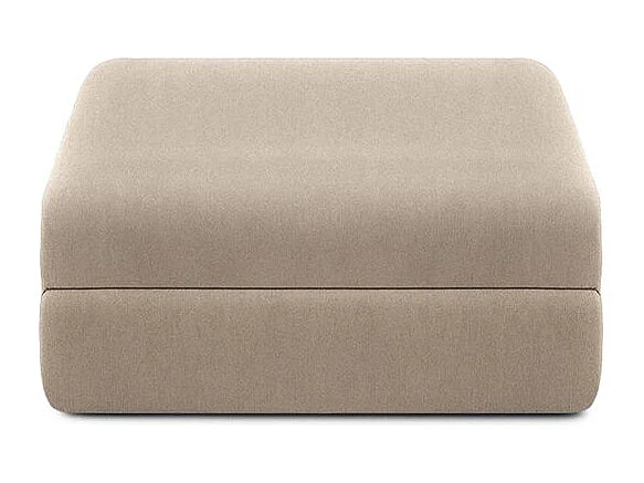 Pouf modulable et convertible - Tissu lisse - Taupe