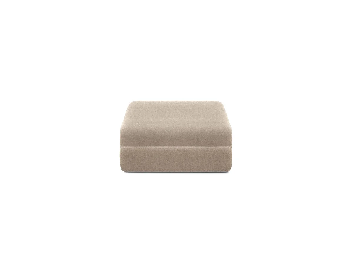 Pouf modulable et convertible - Tissu lisse - Taupe