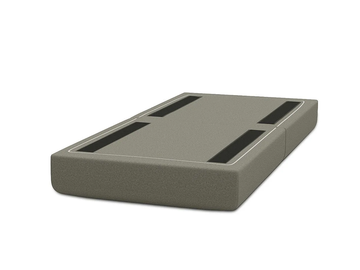 Pouf modulable et convertible - Tissu lisse - Taupe