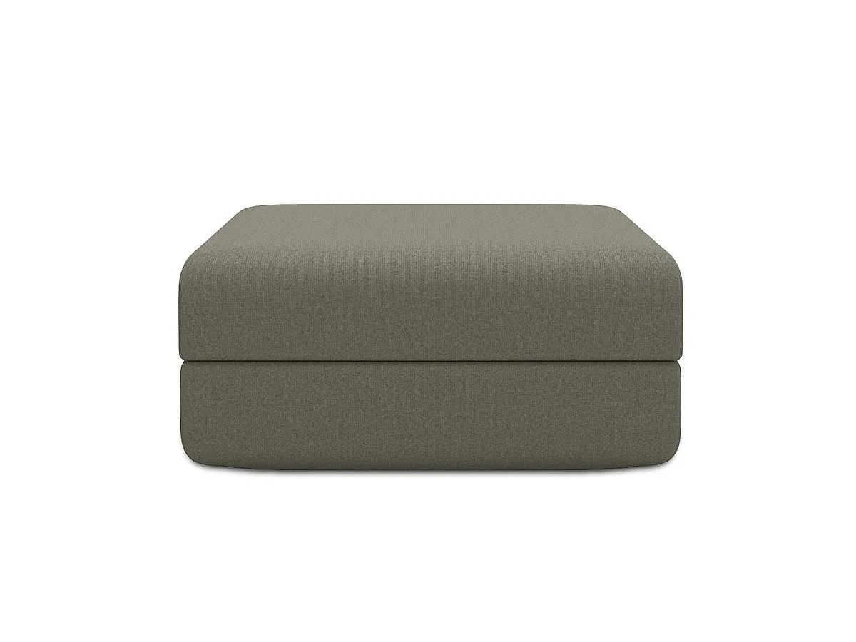 Pouf modulable et convertible - Tissu lisse - Taupe