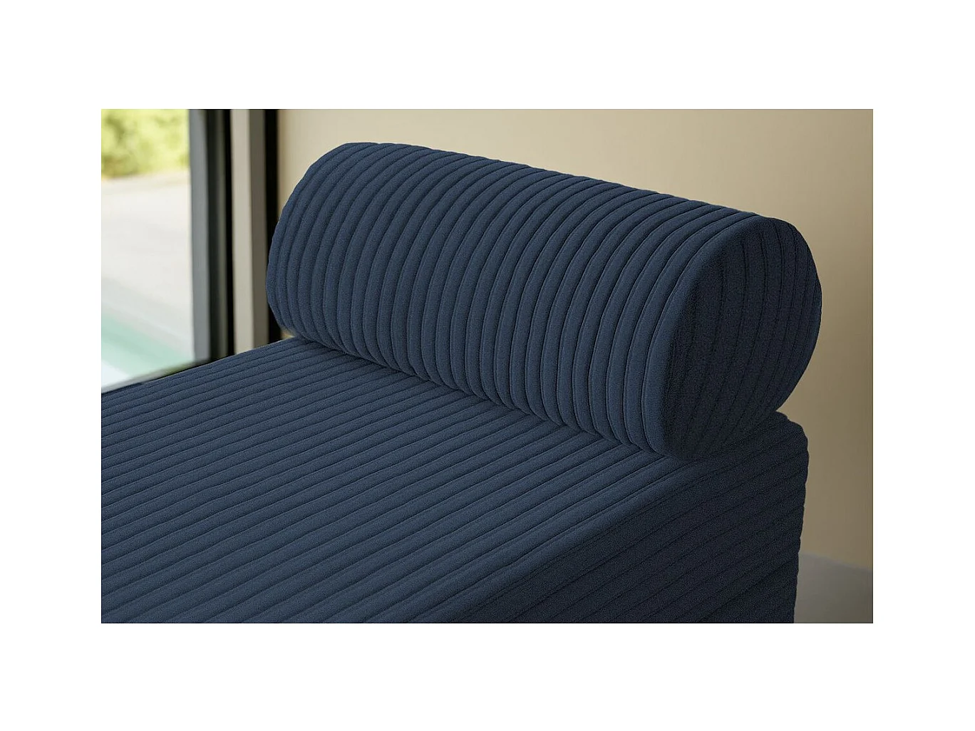 Pouf modulable et convertible - Velours côtelé XL - Bleu