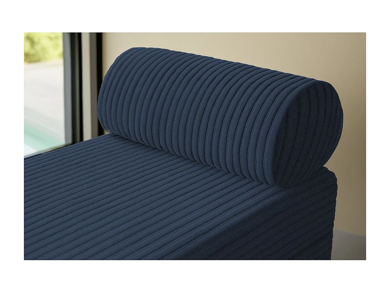 Pouf modulable et convertible - Velours côtelé XL - Bleu