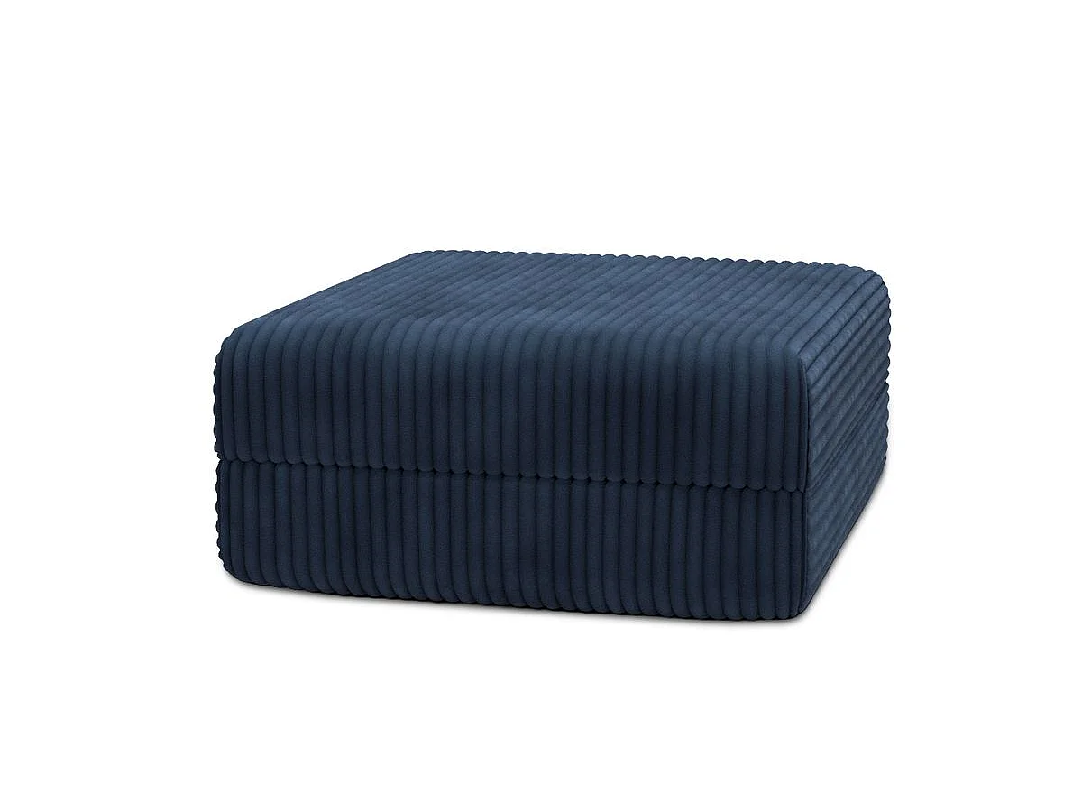Pouf modulable et convertible - Velours côtelé XL - Bleu
