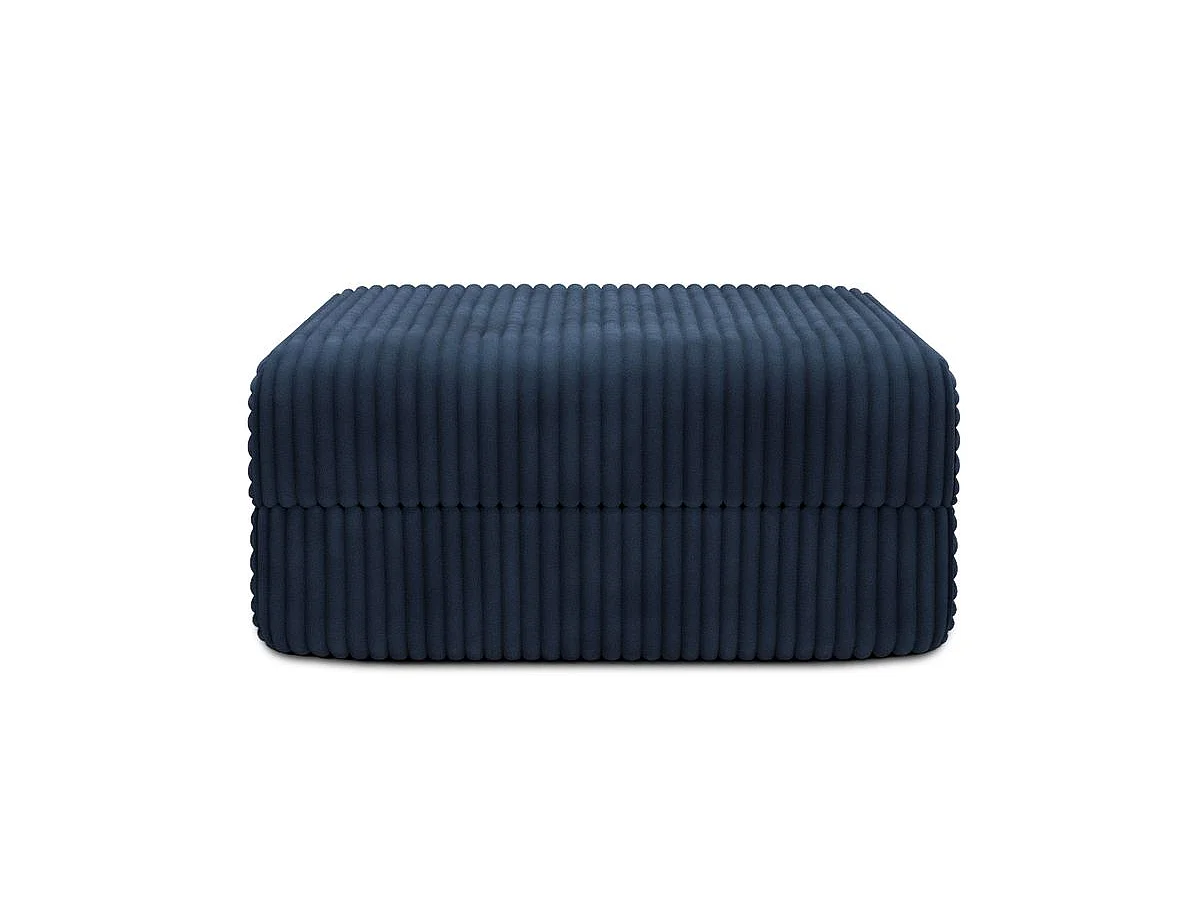 Pouf modulable et convertible - Velours côtelé XL - Bleu