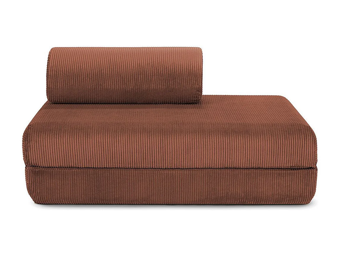 Canapé droit modulable et convertible 2 places - Velours côtelé - Terracotta