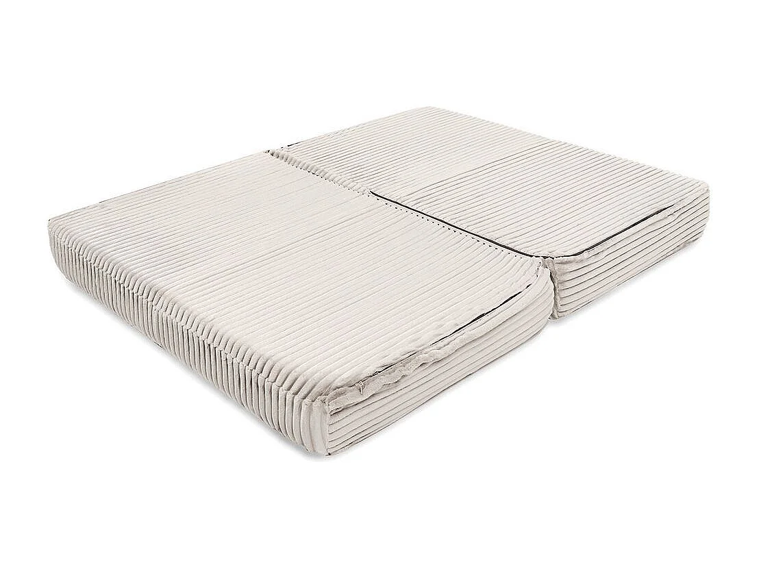 Canapé droit modulable et convertible 2 places - Velours côtelé XL - Blanc