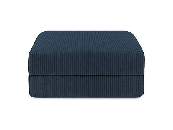 Pouf modulable et convertible - Velours côtelé - Bleu