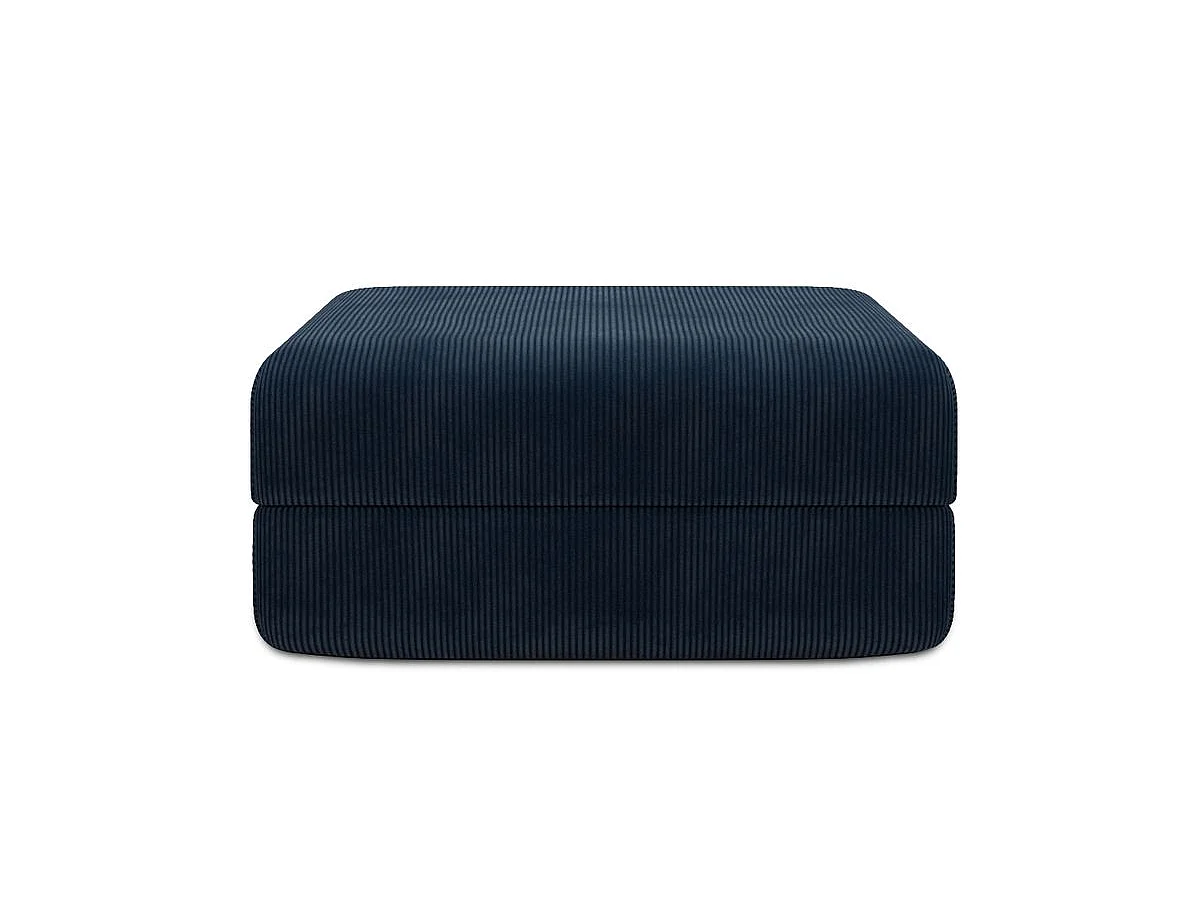 Pouf modulable et convertible - Velours côtelé - Bleu