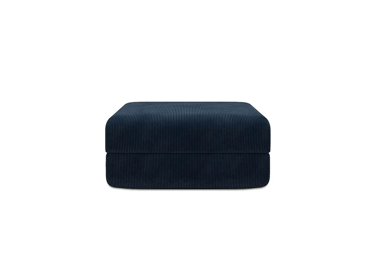 Pouf modulable et convertible - Velours côtelé - Bleu