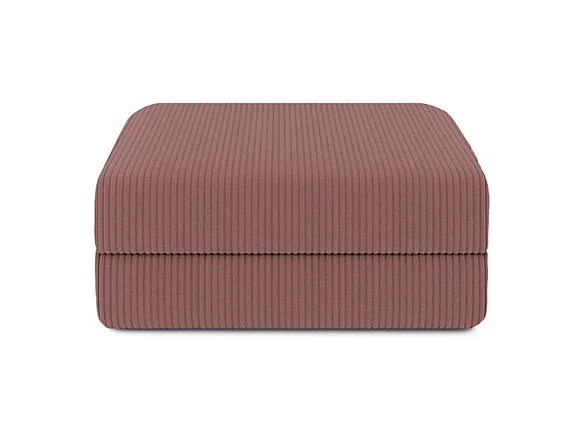 Pouf modulable et convertible - Velours côtelé - Rose