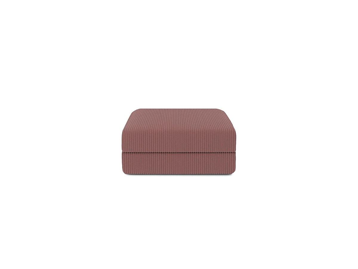 Pouf modulable et convertible - Velours côtelé - Rose