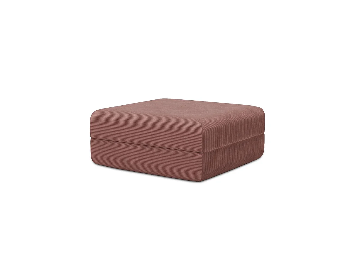 Pouf modulable et convertible - Velours côtelé - Rose