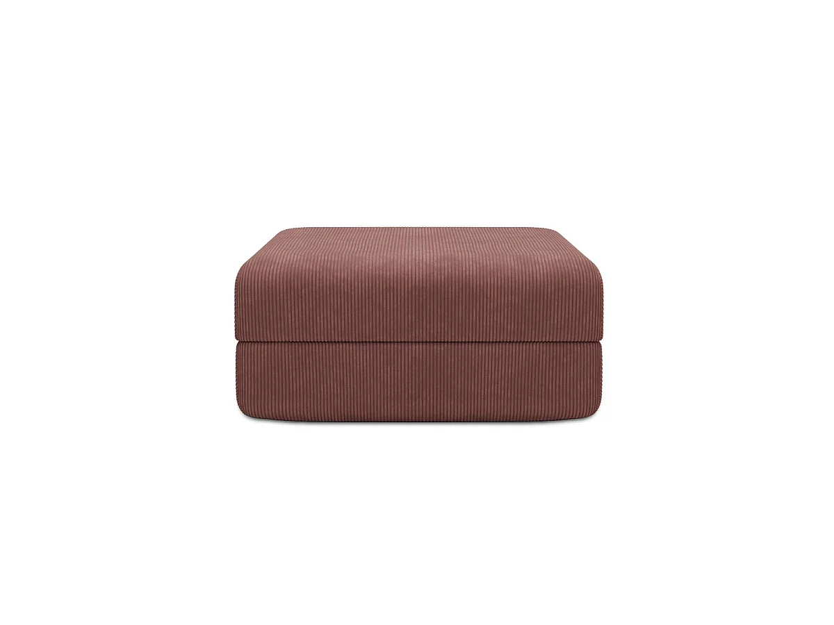 Pouf modulable et convertible - Velours côtelé - Rose