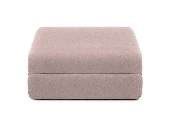 Pouf modulable et convertible - Tissu lisse - Rose