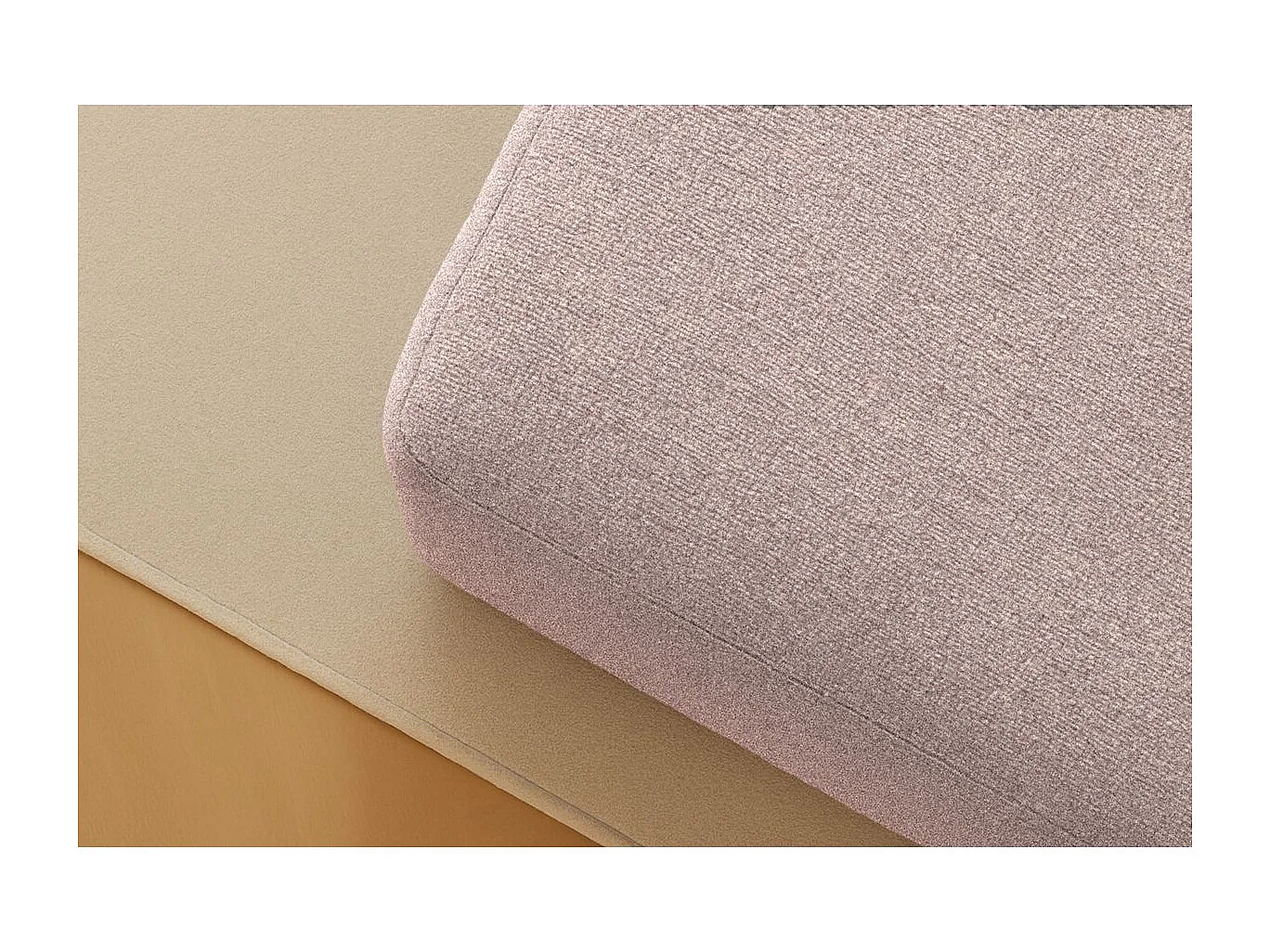 Pouf modulable et convertible - Tissu lisse - Rose