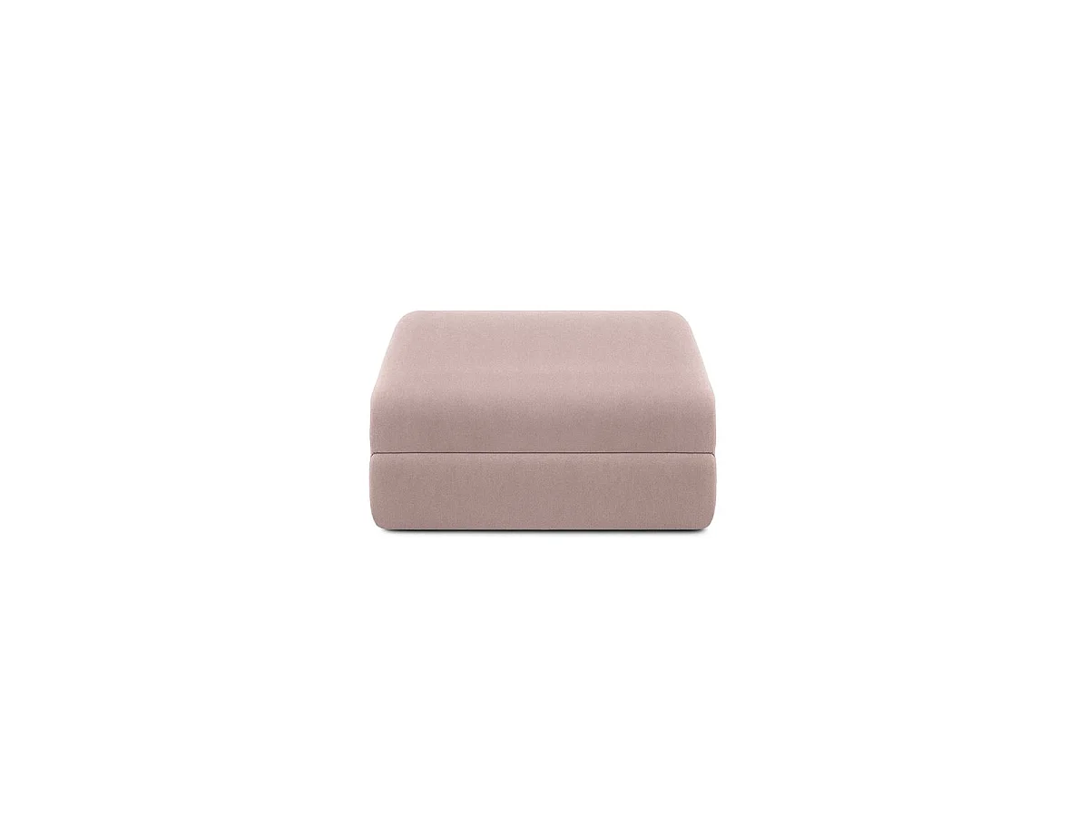 Pouf modulable et convertible - Tissu lisse - Rose
