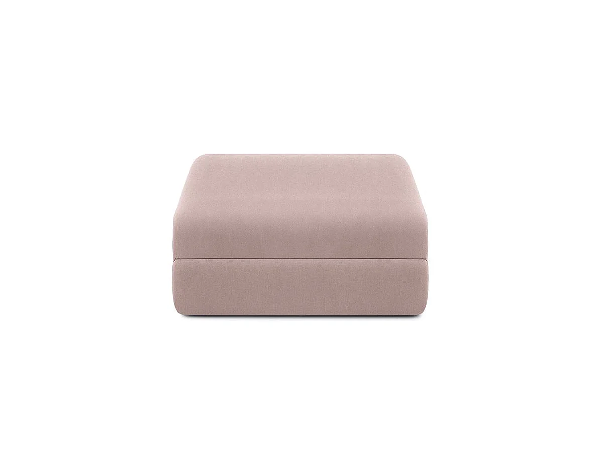 Pouf modulable et convertible - Tissu lisse - Rose