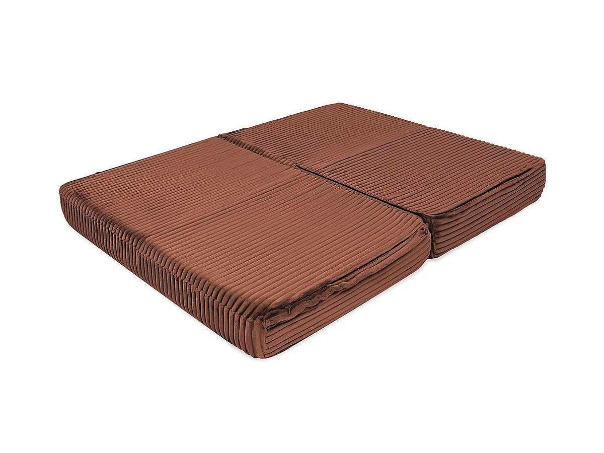 Canapé droit modulable et convertible 2 places - Velours côtelé XL - Terracotta