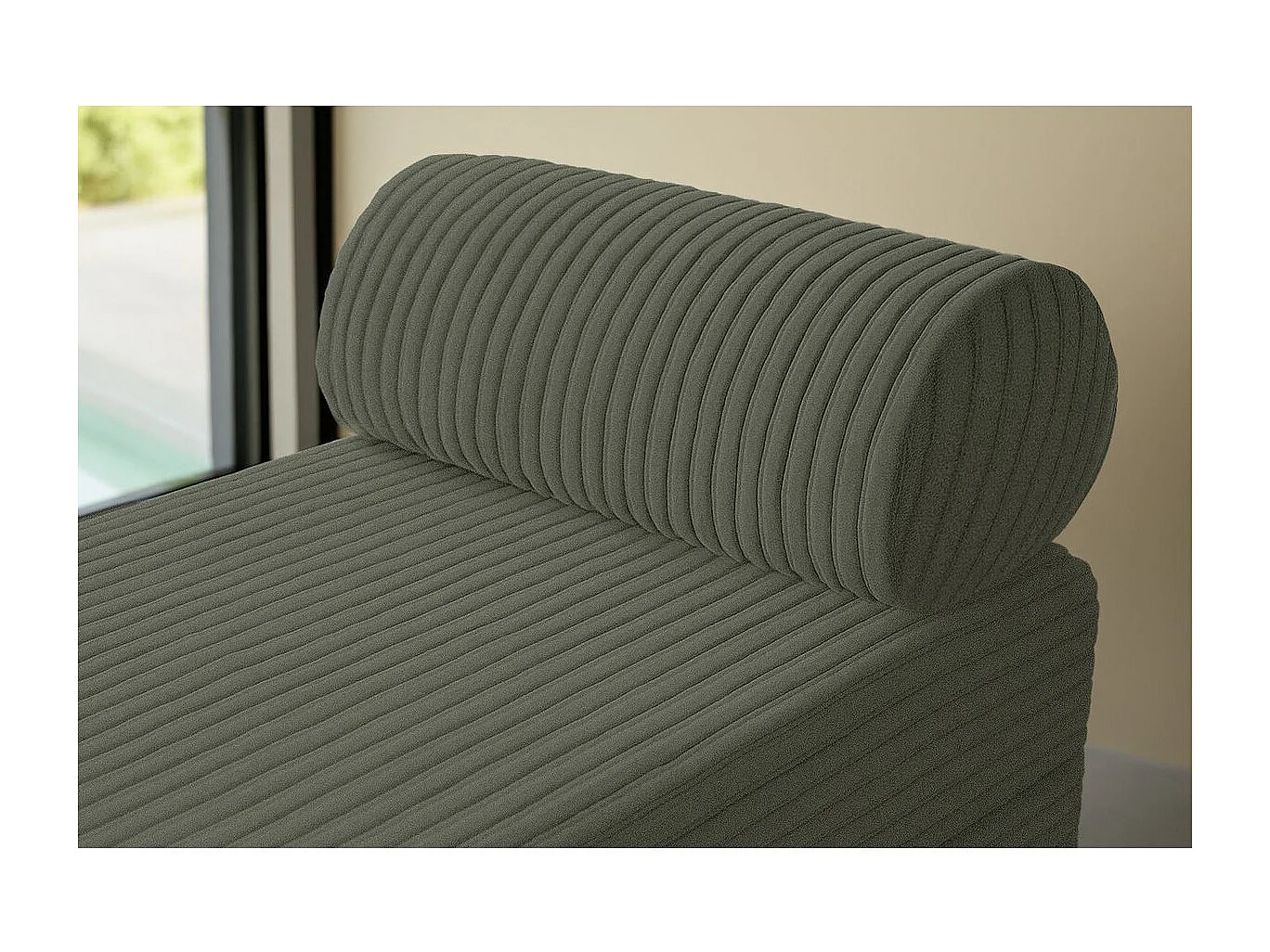 Pouf modulable et convertible - Velours côtelé XL - Vert