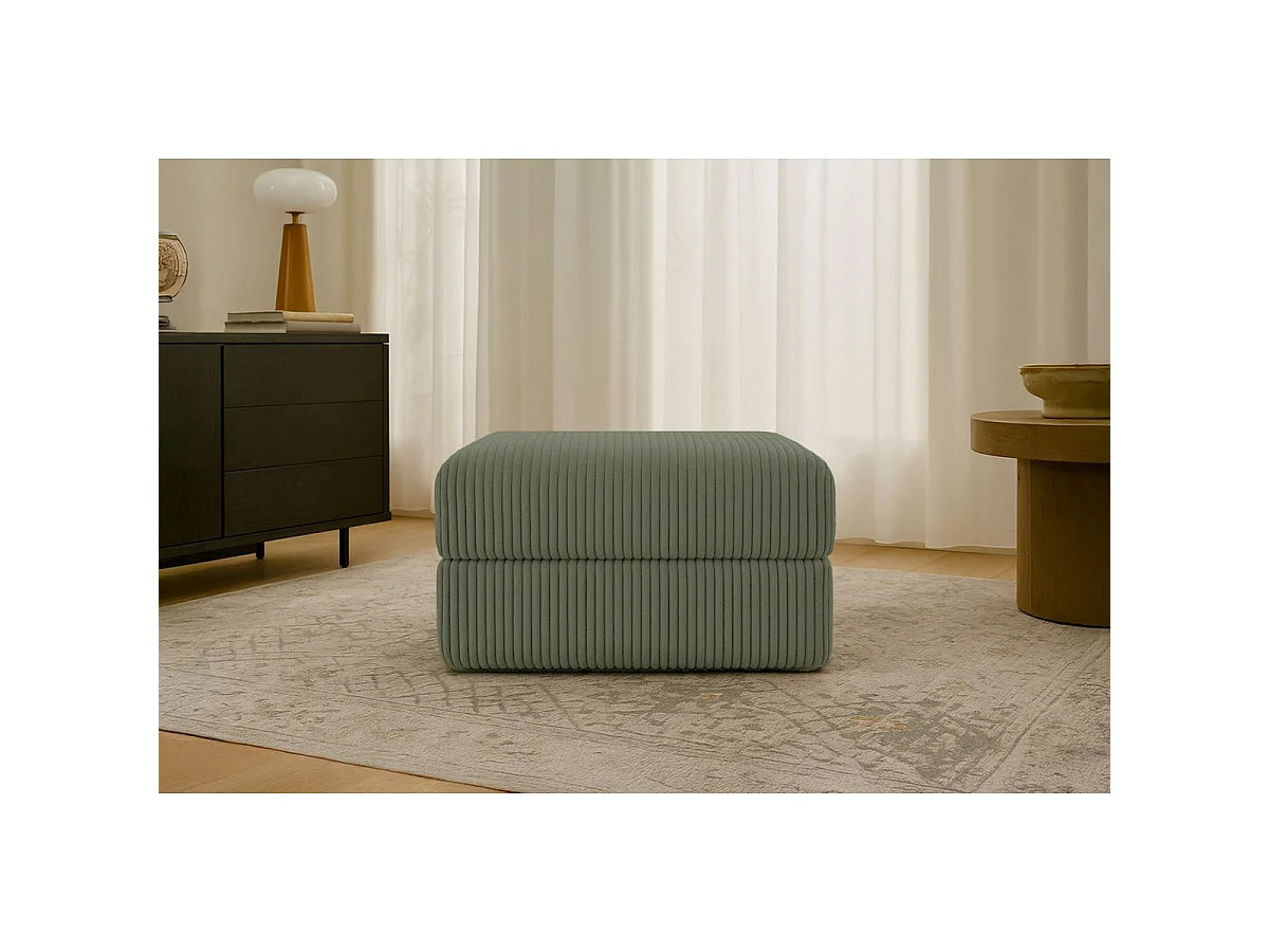 Pouf modulable et convertible - Velours côtelé XL - Vert