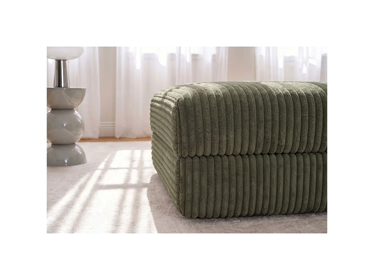 Pouf modulable et convertible - Velours côtelé XL - Vert