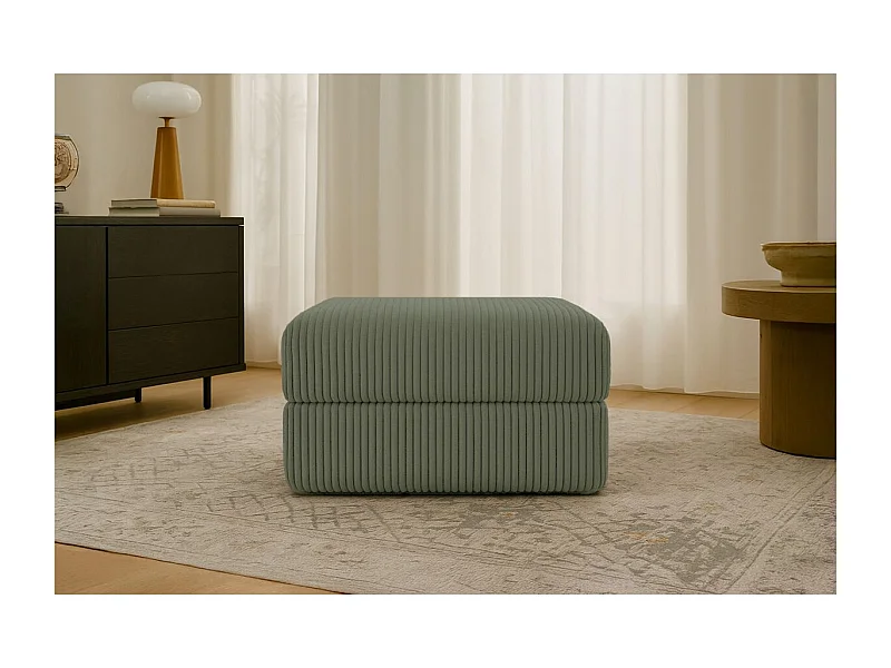 Pouf modulable et convertible - Velours côtelé XL - Vert